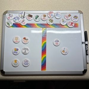 Chore Chart - Dry Erase with Colorful Magnetic Chore Tiles
